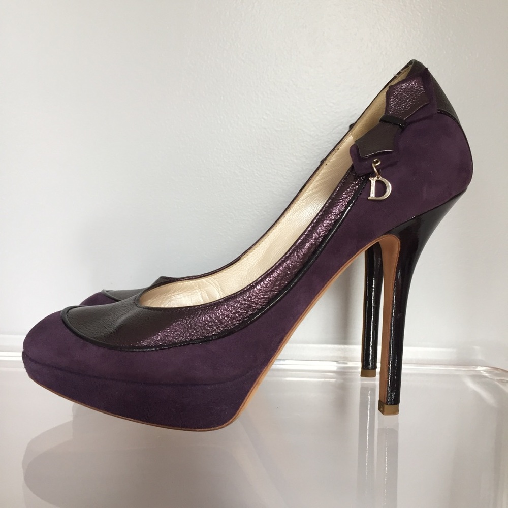 Dior suede platform pumps